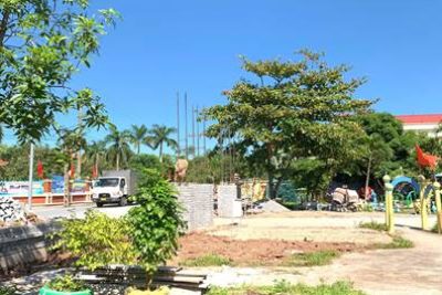 Trường MN Nghĩa Thành đón nhận công trình mới (Xây cổng trường khu A)